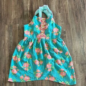 Matilda Jane Teal Floral Dress with Pink & Yellow Flowers